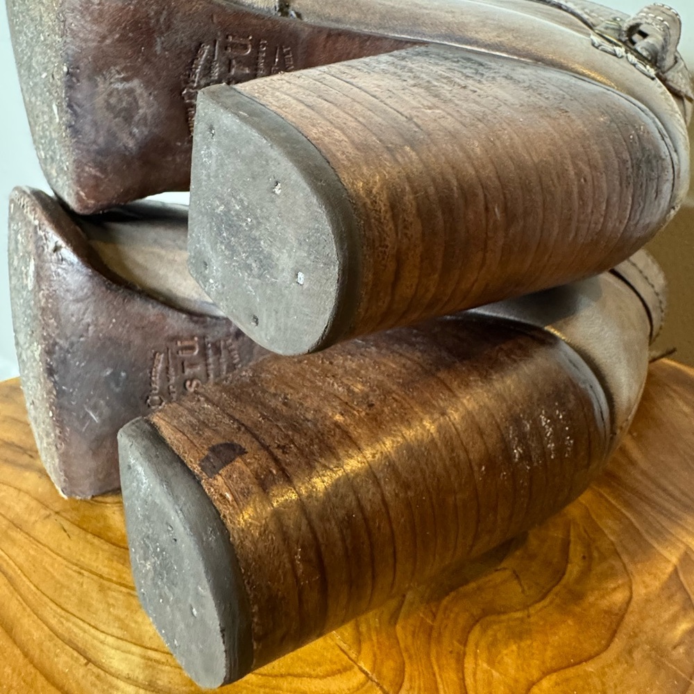 Bed Stu Isla High Heeled Bootie Boots Women Sz. 7.5 Gray/Brown Distressed Buckle - Picture 15 of 15